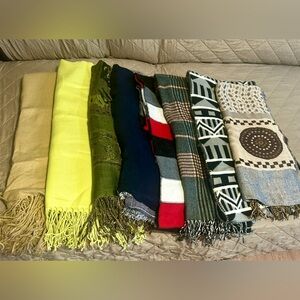 8 Assorted Colorful Shaws/Scarves